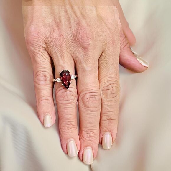 Natural Tourmaline Diamond Ring Size 7 14k WGold 4.8 TCW Certified $5,975 219121 - Picture 5 of 16